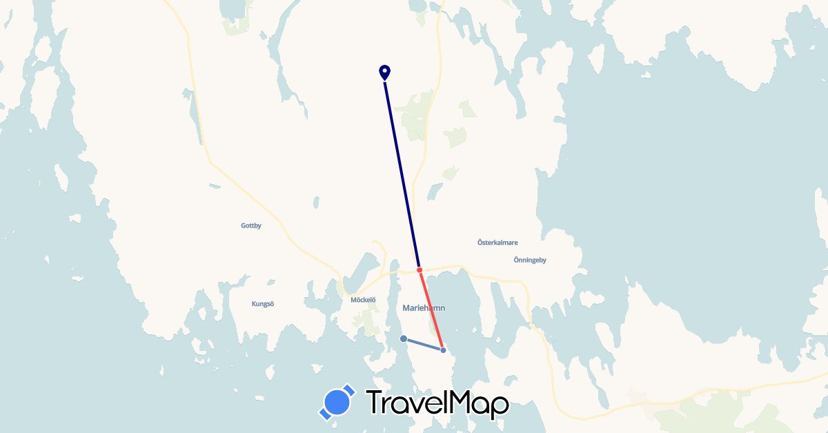 TravelMap itinerary: driving, cycling, hiking in Åland Islands (Europe)